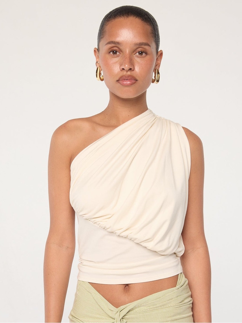 The Line By K Playa Vanilla One Shoulder Top